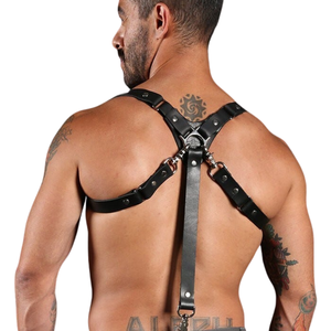 Harnais de jambe en cuir pour homme, jaune, sangle réglable, cuir de qualité supérieure, tenue de club - Product Image 4