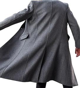 Manteau long pour homme, trench-coat surdimensionné, longueur au sol, vêtement d'extérieur chaud pour l'hiver, trench-coat uni, tricoté, coupe-vent, en laine, respirant - Product Image 6