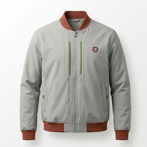 Veste classique pour homme, style bomber, fermeture éclair facile, matière douce, tenue simple et tendance, veste d'hiver pour la rue et l'usage quotidien - Product Image 1