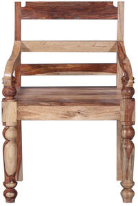 Fourniture d'usine en Inde de chaises de salle à manger rembourrées avec bras chaise de canapé en bois produit en vrac fait à la main - Product Image 4