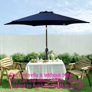 Ombrellone Inclinabile da 9 Piedi con Tessuto Blu Navy, Ombrelloni e Basi per Patio - Product Image 1