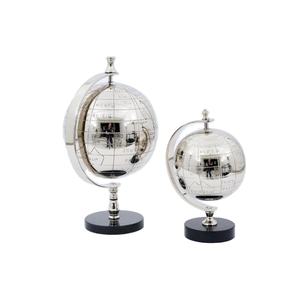 Silver <b>Globe</b> Models Gifts Set Rotatable Metal Desktop <b>Globe</b> With Stand Table Decorative Items Office Supplies Gift Accessories - Product Image 1