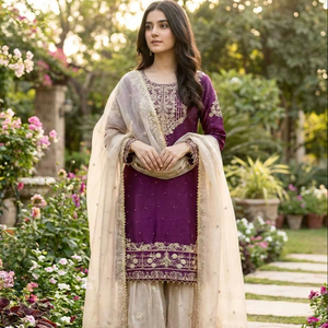 Conjunto de Traje de Seda GMY con Bordado Intenso de la Colección Real Festiva - Product Image 1