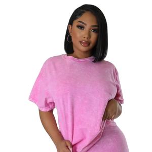 Femmes 2 pièces de haute qualité costume de sport à manches courtes t-shirt et Shorts nouveau été femmes deux pièces Twin Set shorts pour femmes - Product Image 1