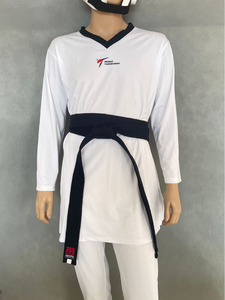 Uniforme de karaté durable à coutures renforcées, tenue d'entraînement de taekwondo et arts martiaux, vêtement de pratique respirant et léger avec ceinture - Product Image 1