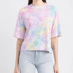 Women's Short Sleeve Cotton Jersey T-Shirt Casual Solid Color Regular Fit Knitted Plain Dyed <b>Top</b> - Product Image 1
