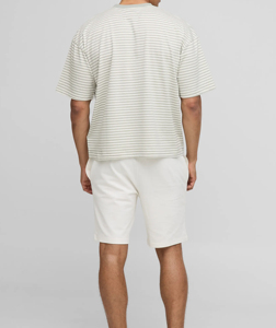 ชุดเสื้อยืดและกางเกงขาสั้นผู้ชายสำหรับฤดูใบไม้ร่วงปี 2026 ระบายอากาศได้ดี สไตล์ฮิปฮอป ลวดลายเสือดาว ผ้าฟลีซ ล้างสีแบบแอซิด - Product Image 5