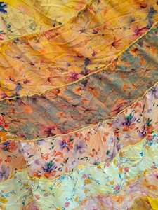 New Saree Silk Bohemian Patchwork Layer Skirt for Women Free Size Long Maxi Ankle-Length Pleated Breathable All Seasons In-Stock - Product Image 5