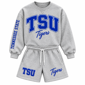 ชุดวอร์มกีฬาแบบหนาพิเศษ พิมพ์ลายตามสั่ง สำหรับวิทยาลัย |   เสื้อสเวตเชิ้ตคอกลมโอเวอร์ไซส์แบบสั้น |   มหาวิทยาลัย - Product Image 1