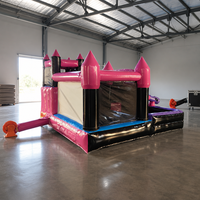 Château gonflable avec toboggan intégré en PVC, avec piscine à balles, installation facile pour garderies et zones résidentielles
