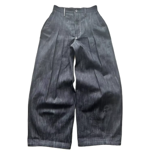 Custom Denim Manufacturer Raw Selvedge Straight-leg High Street Breathable Light Wash Mid Waist Casual Woven Denim <b>Jeans</b> Men - Product Image 1