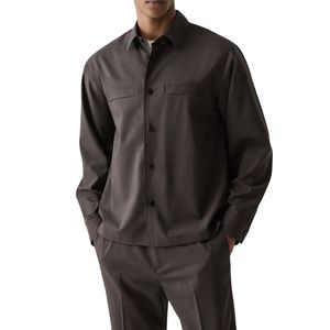 เสื้อเชิ้ตผู้ชายทรงปกติ แขนยาว ติดกระดุม สไตล์ลำลอง ผ้าโพลีเอสเตอร์/คอตตอน ระบายอากาศได้ดี สีตามสั่ง ขายส่ง มีตัวอย่างฟรี - Product Image 3