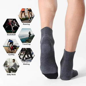 Ankle <b>Socks</b> Black Gray White Cotton Bamboo Fiber Breathable Knitted for Adults Summer Casual Wear - Product Image 6