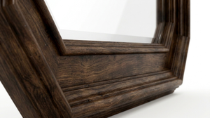 Traditional Eco-friendly Wood Framed Wall <b>Mirror</b> with Decorative Glass Surface and <b>Rectangular</b> Shape - Product Image 2