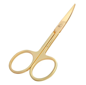 Ciseaux à ongles en acier inoxydable courbés couleur or pour manucure/pédicure, soin des cuticules, pour droitiers, durables et tranchants - Product Image 1