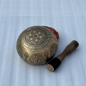 Evana High Quality <b>Tibetan</b> Brass <b>Singing</b> <b>Bowl</b> with Mallet and Cushion for Meditation and Therapy Home Decoration Sound <b>Bowl</b> - Product Image 4
