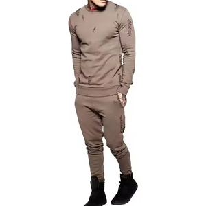 Survêtement Homme Délavé Effet Usé de Haute Qualité Personnalisable Vintage Streetwear Uni Polyester/Coton Effet Soleil Décoloré Prix Abordables - Product Image 2