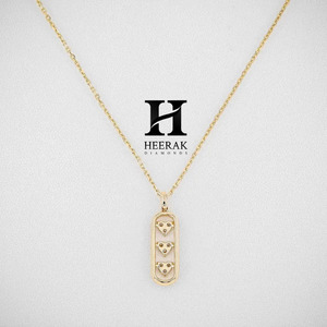 Colgante de Corazón de Diamante Móvil de Oro de 14K de Lujo, Diamante Cultivado en Laboratorio Certificado por IGI, Charm de Corazón Ovalado Vertical con Halo - Product Image 6