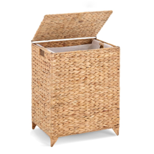Artex HaiNam <b>Rectangular</b> Natural Water Hyacinth Storage <b>Basket</b> With Handles Rustic Multi-Purpose Organizer For Laundry Storage - Product Image 1