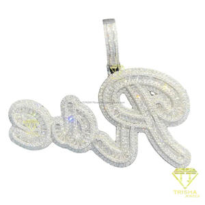 Custom <b>Name</b> Necklace Gold Plated Lab Grown Diamond Iced Out Script Pendant Hip Hop <b>Chain</b> Jewelry - Product Image 3