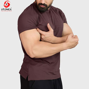 Camiseta Deportiva de Punto Personalizada para Hombre, Transpirable, de Secado Rápido, Ropa Deportiva, Camiseta de Entrenamiento Atlético, Proveedor OEM, Impresión de Logotipo Personalizado - Product Image 1