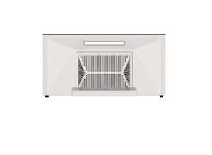 Cappa aspirante elettrica a parete WIE a forma di T, rivestita in titanio, finitura in acciaio inossidabile, classe energetica efficiente, 300W, con o senza condotto - Product Image 5