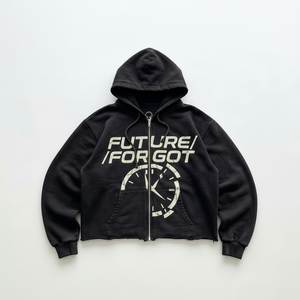 Conjunto de Sudadera con Capucha y Pantalones Cortos Unisex Personalizados, Negros, con Lavado Ácido, Apliques y Parches, Estilo Urbano, Fabricante de Ropa con Marca Privada OEM ODM - Product Image 3