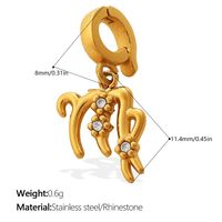 Breloques pour la fabrication de bijoux avec pendentifs zodiacaux plaqués or 18 carats, fermoir amovible pour bracelets de plage DIY