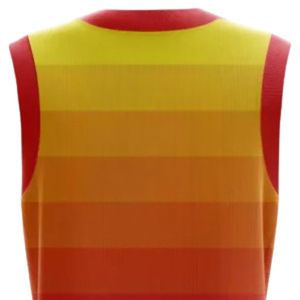 Camiseta de Baloncesto Personalizada Amarilla, Naranja y Roja, Uniforme Deportivo sin Mangas, Ligero, Transpirable, Ropa Deportiva para Equipos - Product Image 4