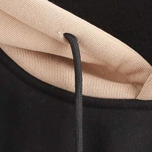 custom <b>black</b> hoodie contrast hood hoodie two tone <b>fleece</b> pullover wholesale hoodie - Product Image 5