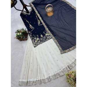 Hermoso Conjunto de Salwar Kameez Elegante con Top y Pantalón de Poliéster y Dupatta Elegante para Fiestas - Product Image 1