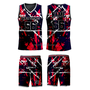 Maillot de basket-ball unisexe grande taille personnalisé réversible, séchage rapide, respirant, antibactérien, 100% polyester, uniforme d'été imprimé - Product Image 2