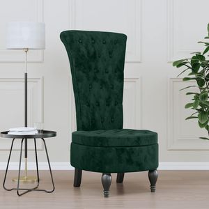 Chaise de bureau à dossier haut en velours vert foncé, bois massif et contreplaqué, pièce unique - Product Image 1