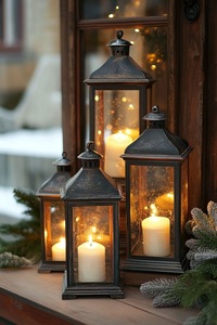 Customised Decorative <b>Outdoor</b> Indoor Metal <b>Candle</b> <b>Lanterns</b> Farmhouse Floor & Hanging Metal & Glass <b>Candle</b> <b>Lanterns</b> - Product Image 4