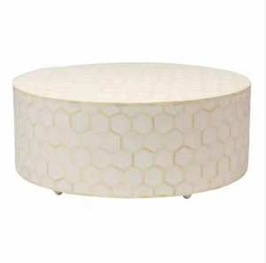 High Quality Modern Design Bone Inlay Round End <b>Table</b> Handmade Drum Side <b>Stool</b> Coffee <b>Table</b> Elegant Bone Inlay Round Side <b>Table</b> - Product Image 2