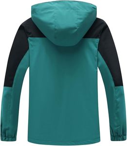 Outdoor Sport Men's Hooded Waterproof <b>Jacket</b> Full Sleeve Solid Color Polyester Zipper Closure Regular Fit Autumn Wear - Product Image 2