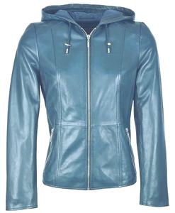 Chaqueta de motorista de cuero de piel de oveja genuina para mujer, botón de cuello levantado, piel transpirable, invierno largo - Product Image 3