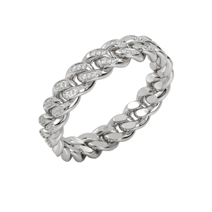 Bague chaîne cubaine glacée en or 18 carats, style hip-hop, unisexe, bijou statement minimaliste pour le quotidien, idée cadeau, diamants de laboratoire - Product Image 3