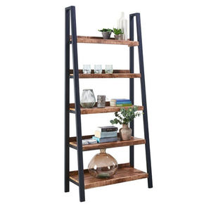 Étagère de rangement créative à 4 niveaux, moderne et durable, en bois et métal, avec étagères de présentation pour la maison, le salon - Product Image 5