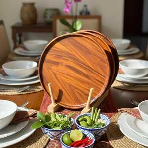 Assiettes en bois pour la cuisine et la salle à manger, assiettes en bois artisanales avec une finition lisse et polie - Product Image 2