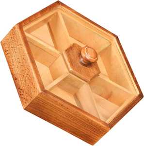 Boîte à épices carrée en bois neuve et tendance avec couvercle en verre, 6 compartiments, aspect antique, passe au lave-vaisselle, couleur personnalisée - Product Image 5
