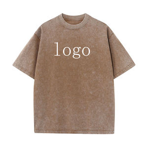Camisetas Lisas al por Mayor, Impresión de Logotipo Personalizado, Camiseta Blanca con Efecto Desgastado por el Sol, Camiseta Casual de Algodón 100% para Hombre, de Alta Calidad, con Lavado Ácido - Product Image 2