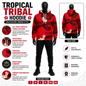 Nouvelle Arrivée 2026 – Sweat à Capuche Personnalisé Motif Polynésien – Vente en Gros – Streetwear Homme – Pull Polaire Imprimé Tribal – OEM ODM - Product Image 4