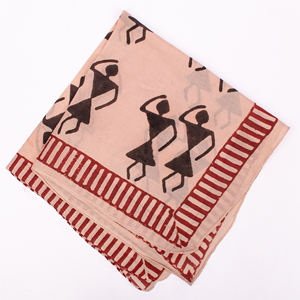 Foulard carré en coton écologique, style Bagaru, imprimé à la main, bandana unisexe respirant, à nouer autour du cou ou sur la tête - Product Image 6