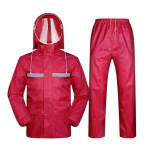 Universal Adult Waterproof Rain Suit Hooded <b>Jacket</b> and Pants Set <b>Reflective</b> Outdoor Hiking Camping Wear - Product Image 1