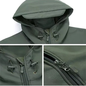 Veste softshell d'hiver pour homme, imperméable, pour sports de plein air, course à pied, avec capuche, matière toile respirante, fermeture éclair - Product Image 6