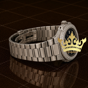 Luxury Simple Classic Quartz Iced Diamond Watch Stainless Steel Men Silver VVS Moissanite Roman Dial 10 Bar Water Resistant - Product Image 2