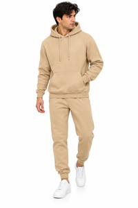 Sweat à capuche décontracté pour homme avec cordon de serrage réglable, épaules tombantes, poche kangourou avant et poignets côtelés - Product Image 3