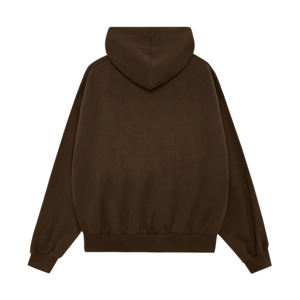 เสื้อฮู้ดผู้ชายสีน้ำตาลล้วน ผ้าเฟรนช์เทอร์รี่ แขนยาวทรงปกติ สไตล์ฤดูใบไม้ร่วง ไม่บุซับใน ผ้าถักย้อมสีพื้น - Product Image 2