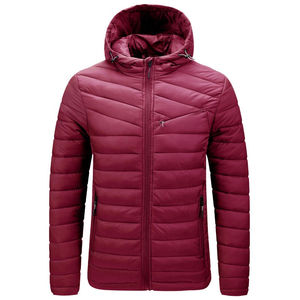 Wholesale Outdoor Light Warm Duck <b>Feather</b> Custom Logo Nylon Hooded Winter Bubble Puff Filled <b>Down</b> Puffer Jackets for Men - Product Image 1